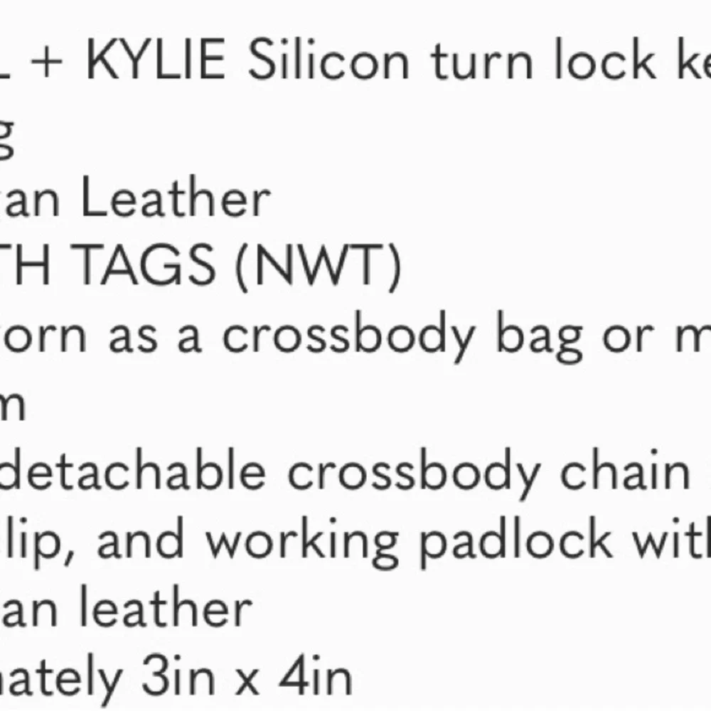 NWT Kendall & Kylie Black Mini Bag Sleek Design Lock Chain - Picture 8 of 8